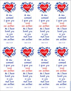 printable valentine's day gift tags with the words i love you in red and blue