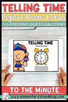 telling time digital book cards for children to learn telling time and telling them about telling time