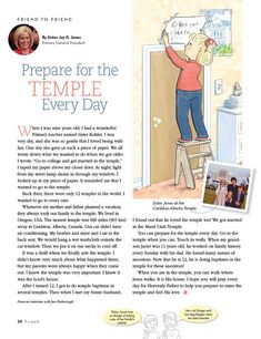 an article in the magazine prepare for the temple every day, with pictures of children on it