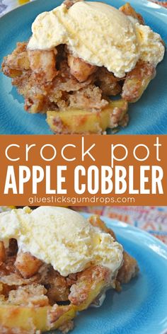 the crock pot apple cobbler is an easy and delicious appetizer recipe