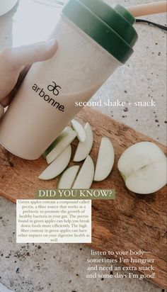 someone is holding a shaker and sliced apples on a cutting board with the caption did you know?