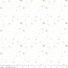 a white background with gold and blue stars on the left side, and a ruler in front of it