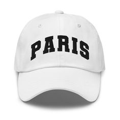 "Add a touch of Parisian flair to your casual or athleisure wear with our embroidered \"Paris\" baseball hat. This stylish and versatile accessory is perfect for both fashion-forward individuals and travel enthusiasts alike. Crafted with care, this hat features high-quality embroidery that showcases the iconic \"Paris\" lettering. The classic baseball hat design is both comfortable and adjustable, ensuring a perfect fit for all-day wear. Whether you're strolling through the streets of Paris or simply want to channel the city's chic style, this hat is a must-have. It effortlessly combines fashion and functionality, making it suitable for various occasions, from weekend outings to outdoor adventures. At VidaLoka, we prioritize quality and customer satisfaction. That's why we've selected prem Sporty Hat With Embroidered Logo And Curved Visor, Sports Dad Hat With Embroidered Logo And Curved Brim, Sporty Trucker Cap With Embroidered Logo, College Baseball Cap With Embroidered Logo, Sporty Curved Bill Hat With Embroidered Logo, Sports Cotton Dad Hat With Letter Print, Sporty Dad Hat With Embroidered Logo, Sporty Dad Hat With Embroidered Logo And Curved Visor, Sports Dad Hat One Size Fits Most