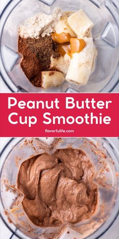 peanut butter cup smoothie in a blender