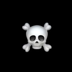 a white skull and crossbones on a black background with space for text or image