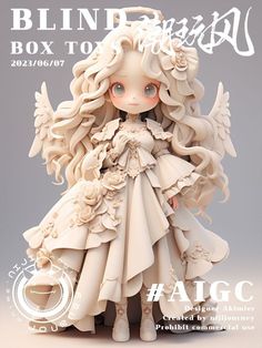 the doll is wearing a dress made out of paper