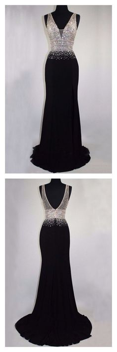 Black Dresses With Rhinestones For Wedding, Black Prom Dress With Beaded Straps, Black Rhinestone Wedding Dress, Black Beaded Dress For Prom, Beaded Black Dress For Prom, Prom Dresses Long Cheap, Long Mermaid Prom Dresses, Simple Prom Dresses, Mermaid Prom Dresses Long