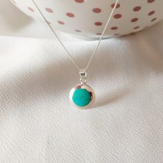 "Turquoise Pendant Necklace , Dainty Turquoise Necklace Silver. Looking for: - a Stunning Turquoise Floating Necklace for every day wear or - a Feminine Elegant Necklace as a gift for any style type or age Whatever the reason may be, this turquoise necklace is perfect for every occasion. This turquoise necklace is the PERFECT GIFT for every Woman. So delicate and feminine. We use only HIGH QUALITY materials and offer guarantee on our necklaces. We are a 5-Star Seller. Check our reviews and see w Turquoise Pendant Necklace As A Gift, Turquoise Pendant Necklace For Gift, Turquoise Beaded Necklace For Gift, Turquoise Cabochon Necklace As Gift, Turquoise Cabochon Necklace For Gifts, Turquoise Pendant Necklace With Cabochon, Turquoise Necklace With Round Natural Stone Pendant, Handmade Turquoise Round Necklace, Handmade Turquoise Round Pendant Necklace