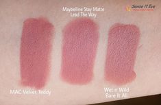 Mac Velvet Teddy Lipstick, Velvet Teddy Mac, Pink Nude Lipstick, Everyday Lipstick, Best Lip Liners, Nude Lipstick Shades, Mac Lipstick Swatches, Mac Velvet Teddy, Mauve Lipstick