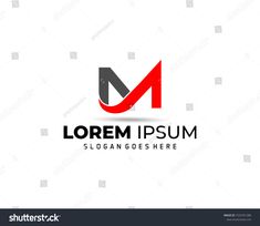 letter m logo design with red and black color on white background, suitable for business or company