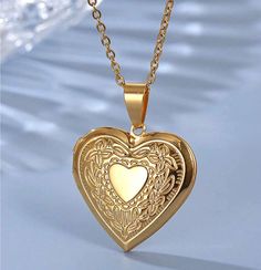 Pendant: 1in x 1.3in (29mm x 35mm) Made with stainless steel and 18k gold plated Comes in silver or gold High quality - satisfaction guaranteed ❤ Very cute gift for her ❤ Gold Stainless Steel Heart Necklace Engraved, Gold Stainless Steel Heart Necklace For Anniversary, Nickel-free Gold Heart Necklace For Anniversary, Gold Nickel-free Heart Necklace For Anniversary, Gold Heart Necklace Nickel Free For Anniversary, Nickel-free Gold Heart Necklace, Gold Heart Necklace Nickel Free, Gold Metal Locket Necklace For Anniversary, Gold Stainless Steel Heart Necklace For Mother's Day