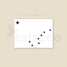 black stars on white paper with measurements