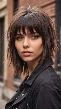 Shaggy Rocker Haircut, Medium Wavy Hairstyles With Bangs, Hairstyles For Fine Hair With Bangs, Medium Length Shaggy Hair, Hairstyles To Make You Look Younger, Shaggy Bob Hairstyles With Bangs, Razor Cut Hairstyles Short, Shaggy Hair With Bangs, Hair Color Bangs