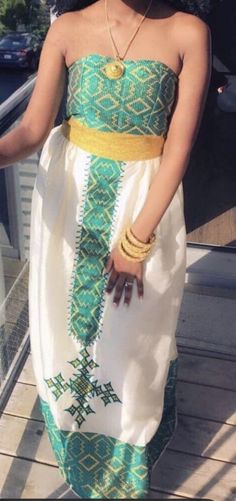 -Custom-made Ethiopian & Eritrean Dress. -This order takes approximately 4-5 weeks to make and deliver. -We will contact you about measurements instructions upon purchase. -You are allowed to change the colors and design. Eritrean Clothing, Ethiopian Wedding Dress, Eritrean Dress, Ethiopian Wedding, Ethiopian Traditional Dress, Ethiopian Jewelry, Ethiopian Dress, Habesha Kemis, African Wedding