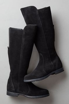 Classic riding-boot styling meets all-weather wear in the Jaydon, made from waterproof suede leather. Dressed up or dressed down, these beautiful Italian calfskin suede boots offer a contoured fit, timeless good looks, and lasting comfort, thanks to their elastic gusset at the calf, flat stacked heels, and layers of inner support built to keep you on your feet with ease. With full inner YKK zippers, wool-lined uppers, and microfiber-lined legs. Narrow Calf Boots, Leather Boots For Women, Waterproof Suede Boots, Ankle Cowboy Boots, Riding Boots Fashion, Waterproof Leather Boots, Womens Waterproof Boots, Suede Leather Boots, Sheepskin Boots