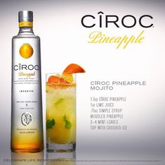 an advertisement for ciroc pineapple mojito