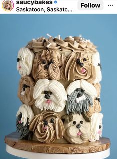 there is a cake with dogs on it