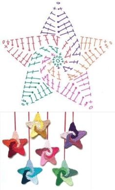 an ornament made out of crochet stars