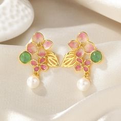 Fashion Element: Flowers Style: Retro Retro Earring, Hydrangea Flower, Niche Design, Style Retro, Hydrangea, Women Rings, Women's Earrings, 925 Silver, Flowers