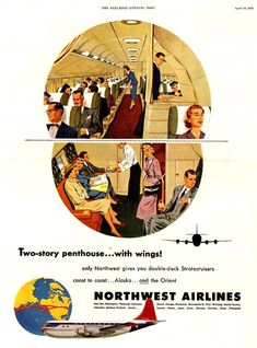 an advertisement for the southwest airlines shows passengers on their own seats and around the world