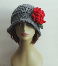 Crochet Hat Women's Cloche Hat Winter Crochet Women's - Etsy 1920s Hats Women, 1920s Hats, Black Patent Loafers, Cloche Hats, Winter Crochet, 1920s Style, Boho Hat, Hat Accessories, Chrysanthemum Flower