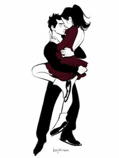 a drawing of two people hugging each other