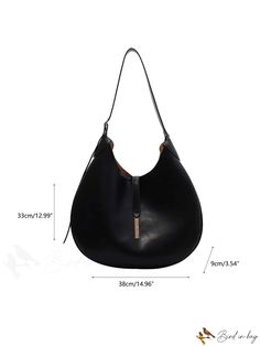 BirdinBag - Sleek Hobo Handbag: Embrace Elegance with a Minimalistic Touch Hobo Shoulder Bag With Single Handle For Errands, Satchel-shaped Hobo Bag With Single Handle For Errands, Everyday Handheld Hobo Bag With Single Handle, Everyday Use Handheld Hobo Bag With Single Handle, Everyday Use Handheld Hobo Bag, Black Leather Shoulder Bag With Single Handle, Everyday Leather Bag With Single Handle, Black Leather Bag With Single Handle, Daily Use Single Handle Hobo Shoulder Bag