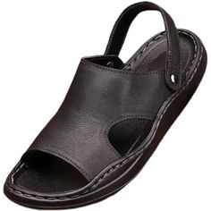 Take a bold step towards elevating your summer style with these men's sandals. Crafted with a genuine cow leather upper and a rubber outsole, they ensure maximum comfort for prolonged wear, making them worth flaunting. These interesting soft sandals feature an elastic band closure and are breathable. Specifications Brand Name: GeraldBlack Upper Material: Genuine LeatherUpper-Genuine Leather Type: Cow LeatherSandal Type: BasicStyle: ConciseOrigin: Mainland ChinaOccasion: CasualOutsole Material: RubberHeel Height: Low (1cm-3cm)Pattern Type: SolidInsole Material: RubberFit: Fits true to size, take your normal sizeModel Number: SHOE-TR-2328Lining Material: Genuine LeatherLining-Genuine Leather Type: PigskinClosure Type: Elastic bandItem Type: SandalsFashion Element: SewingDepartment Name: Adul Non-slip Leather Sport Sandals For Summer, Outdoor Leather Slides With Non-slip Sole, Non-slip Leather Slides For Outdoor, Leather Slip-on Sport Sandals For Summer, Leather Non-slip Slip-on Sport Sandals, Non-slip Leather Slip-on Sport Sandals, Non-slip Leather Slip-on Sandals, Black Open Toe Sandals With Stitched Sole, Summer Slides With Stitched Sole And Open Toe