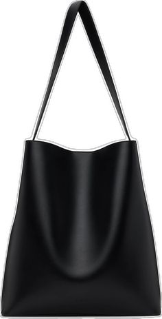 Modern Black Textured Leather Shoulder Bag, Black Textured Leather Bucket Bag With Top Handle, Black Textured Leather Top Handle Bucket Bag, Black Double Handle Bucket Bag For Work, Black Leather Bucket Bag For Work, Black Faux Leather Hobo Bag Tote, Black Textured Leather Top Handle Shoulder Bag, Black Textured Faux Leather Bag, Black Soft Leather Rectangular Bucket Bag