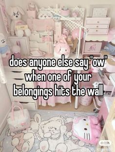 a room filled with stuffed animals and other items that says does anyone else say owl? when