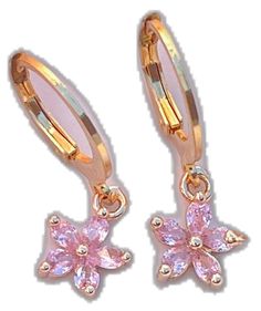 Crystal Flower, Pink Crystal, Jewelry Earrings Hoops, Etsy Earrings, 18k Gold, Display Homes, Jewelry Earrings, Hoop Earrings, Bathing Beauties