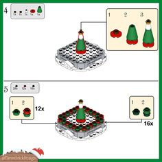 the instructions for how to make a lego christmas tree