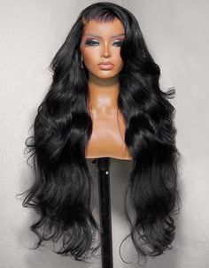 This Full Lace Human Hair Wig features a Body Wave style and has 360 full lace frontal construction with baby hair included. It provides a natural look and comfortable fit for a long-lasting hairstyle. Product Details Brand: Ishow Hair Hair Material: human hair from one donor Hair Color: Natural Black Texture: Body Wave Length: 10-28 Inch Available(Hot Selling: 26 Inch) Hairline: pre-plucked Can Be Dyed: yes, please dye into professional way. Straps: adjustable Circumference: 22.5 inches, standa Body Wave Weave, Wigs Body Wave, Body Wave Weave Hairstyles, Full Lace Frontal, Full Lace Front Wigs, How To Wear A Wig, Black Texture, Colored Wigs, Body Wave Hair