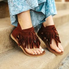 Very G 'I See You' Faux Suede Leather Fringe Thong Sandals Size 8. Brand New And Comes In Original Box. These Iconic Boutique Sandals From Very G Are Must-Have! Wear All Spring/Summer To Add A Little Sass To Your Wardrobe. Style Name: I See You Color: Tan Cushioned Footbed Durable Textured Outsole Trendy Brown Sandals For Festival, Fringe Sandals, Leather Fringe, Wardrobe Style, Thong Sandals, Women's Shoes Sandals, Suede Leather, Faux Suede, See You