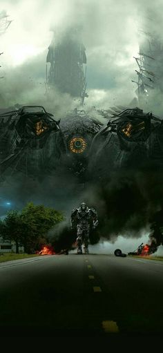 the movie poster for pacific rim is shown in front of an image of two giant robots