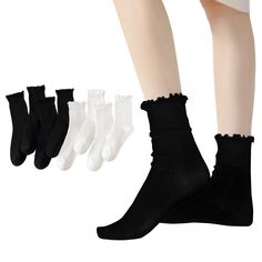 PRICES MAY VARY. Ruffle Socks Turn Cuff Design - Our ruffle ankle socks feature a ruffle design. Suitable for women socks size:5-9,stretchy cuff to accommodate any size ankle and are ideal for women. Cotton Socks High-Quality Material - 80% Cotton, 20% Polyester.These are a good quality cotton sock. Womens frilly socks are extra soft and smooth,giving your feet the comfort they deserve and the support they need for ultimate wearability. Frilly Socks Breathable Durable - We take great care in the Ruffle Ankle Socks, Ruffle Socks, Frilly Socks, Socks Womens, Ruffled Socks, Cuff Design, Ruffle Design, Socks For Women, Women Socks