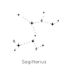 the zodiac sign sagittarius with stars on it's back and side