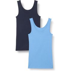 Discover the Tank Tops For Women, crafted to deliver both comfort and adaptability. These versatile tanks are great for layering or wearing solo, offering a streamlined and flattering fit for any setting. These are the style statements for casual as well as any occasion. Features: Material: Composed of 58% cotton, 39% modal, and 3% spandex, these tanks are soft and stretchy. Design: Featuring a scoop-neck and a slim fit that accentuates your figure. Care Instructions: Conveniently machine washab Casual Seamless Everyday Vest, Basic Tank Top For Layering, Blue Tank Top For Layering, Basic Solid Tank Top For Layering, Basic Sleeveless Cotton Tops, Basic Layering Tank Top, Blue Vest Top For Layering, Casual Blue Sleeveless Tank Top, Everyday Blue Sleeveless Tank Top