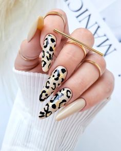 Panterka na paznokciach, jasne paznokcie, Nude paznokcie #nailsoftheday #nailsofinstagram #nails2inspire #nailssummerdesign Cheetah Nails, Nude Nails, Nail Designs, Nails