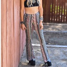 Bella Donna Bell Bottoms These bell bottoms are perfect with a rock n roll tee or with a frilly top for a BoHo look. Elastic waistband and 32inch inseam. Pants Frilly Top, Weekend Sale, Boho Look, A Rock, Rock N, Bell Bottoms, Rock N Roll, Pant Jumpsuit, Pants For Women