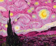 an image of the starry night painting