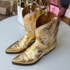 Only Worn Once, Perfect Condition, Comes With Box And Dust Bag. (Size Was To Big And Time Had Passed To Return) Miron Crosby Boots, Gold Metallic Boots, Purple Suede Boots, Miron Crosby, English Riding Boots, Maroon Boots, Below The Knee Boots, Grey Leather Boots, Brown Heeled Boots