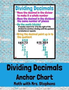 dividing decimals anchor chart with numbers