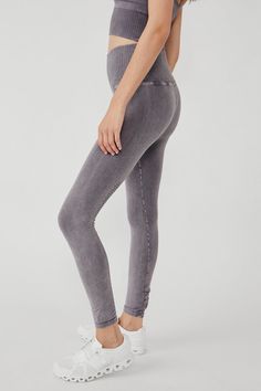 Perfect for light activity and everyday wear, these seamless leggings feature a second-skin soft fit that stretches with you as you move in a high-rise silhouette. Description: High rise waistband - made to be worn above the hips Breathable - lightweight and comfortable Compression fabric- sleek and supportive fabric Moves-with-you stretch, beyond comfortable Perforated holes in the back for detailing Inseam 23 (for size small) Why We Love: uber comfortableFabric: 95% Cotton, 5% ElastaneCare: Ha High-rise Yoga Leggings With Elastic Waistband, Casual Stretch Leggings With Seamless Construction, Soft Touch Casual Yoga Leggings, Casual Comfort Stretch Seamless Yoga Pants, Casual Soft Touch Leggings For Yoga, Casual Soft Touch Yoga Leggings, Casual Stretch Activewear With Soft Touch, High Rise Yoga Activewear With Elastic Waistband, Stretch Casual Activewear