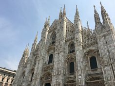 the large cathedral has many spires on it's sides