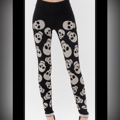 Brand New In Package - Vocal Usa - Black All Over Leggings With White Skulls And High Waist. 92% Rayon, 8% Spandex Please Ask Questions Below. Bundle To Save $$$. Casual Black Skull Print Bottoms, Casual Black Bottoms With Skull Print, Casual Black Pants With Skull Print, Black Skull Print Bottoms For Fall, Trendy Black Bottoms With Skull Print, Fitted Skull Print Leggings For Halloween, Black Skull Print Bottoms For Halloween, Fitted Black Leggings With Skull Print, Casual Skull Print Stretch Leggings