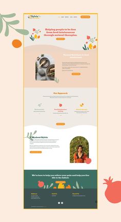 the website design is designed to look like it has been made with an orange and green theme