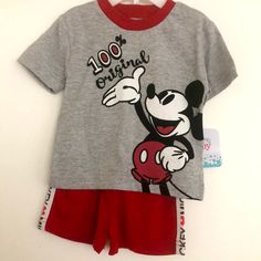 This Is A Brand New Item That Has Never Been Worn Before Cute Short Tops For Playtime, Short Cotton Tops With Cartoon Print, Short Cotton Top With Cartoon Print, Cotton Cartoon Print Short Top, Casual Mickey Mouse Tops For Playtime, Cute Cotton Mickey Mouse Sets, Casual Mickey Mouse Tops For Playwear, Casual Mickey Mouse Playtime Set, Cotton Mickey Mouse Top For Playtime