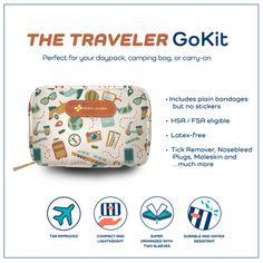 an advertisement for the travel go kit