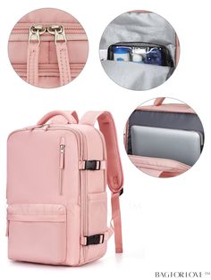 BagForLove - Versatile Medium Wet Dry Separation Backpack for Students - Ideal for Outdoors, Travel, and School Product Description Color Pink Strap Type Adjustable Composition 100% Polyester Bag Size Medium Pattern Type Plain Material Polyester Type Laptop Backpack Style Fashionable Size Chart INCH CM Handle Height Strap Length Bag Height Bag Width Bag Length 3.1 inch 31.5 inch 16.9 inch 7.9 inch 11.8 inch Handle Height Strap Length Bag Height Bag Width Bag Length 8 cm 80 cm 43 cm 20 cm 30 cm D Pink Travel Backpack With Zipper Pocket, Functional Pink Laptop Bag For Travel, Pink Functional Laptop Bag For Travel, Functional Pink Backpack For Travel, Versatile Pink Rectangular Backpack, Versatile Rectangular Pink Backpack, Large Capacity Pink Backpack For Travel, Pink Large Capacity Backpack For Travel, Large Capacity Pink Backpack For Travel Or Daily Use